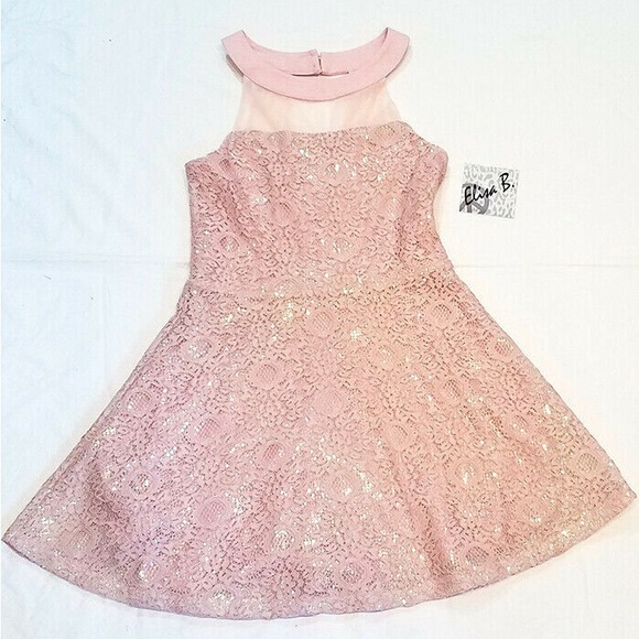 Chic‎ Blush Pink Tween Teen Girls Lace Mini Dress 16 NWT - Picture 4 of 5